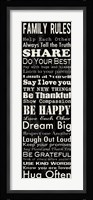 Family Rules Panel 2 Framed Print