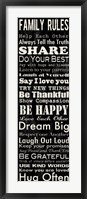 Family Rules Panel 2 Framed Print