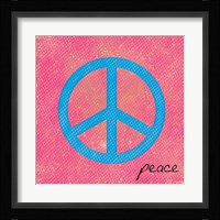Peace Blue and Pink Framed Print