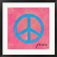 Peace Blue and Pink Framed Print