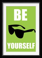 Be Yourself - Green Framed Print