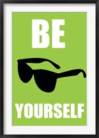 Be Yourself - Green Framed Print
