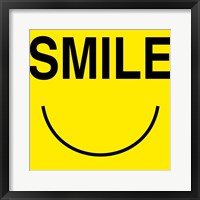 Smile - Yellow Framed Print