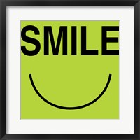 Smile - Green Framed Print