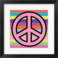 Peace - Pink on Stripes Fine Art Print