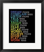 Rules to Live By 2 Framed Print