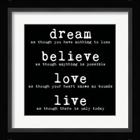 Dream Believe Love Live 2 Framed Print