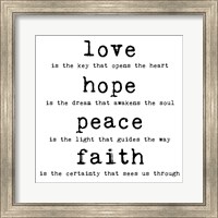 Love Hope Peace Faith 1 Fine Art Print