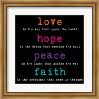 Love Hope Peace Faith 3 Fine Art Print