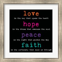 Love Hope Peace Faith 3 Fine Art Print