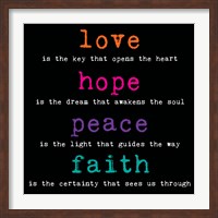 Love Hope Peace Faith 3 Fine Art Print