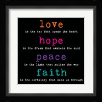 Love Hope Peace Faith 3 Fine Art Print