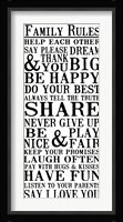 Family Rules 5 Framed Print