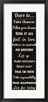 Dare to Take Chances 1 Framed Print