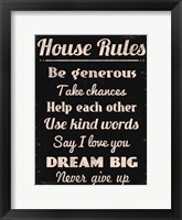 House Rules 2 Framed Print