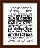 Dysfunctional Family Rules 3 Fine Art Print