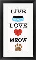 Live Love Meow Framed Print