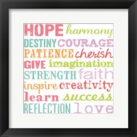 Hope Harmony Destiny Framed Print