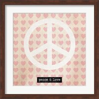Peace - Pink Hearts Fine Art Print