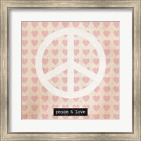 Peace - Pink Hearts Fine Art Print