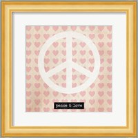 Peace - Pink Hearts Fine Art Print