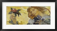 Woman with Rose Framed Print