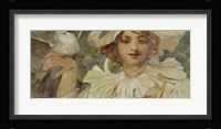 Woman with Pigeon Framed Print
