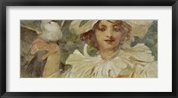 Woman with Pigeon Framed Print