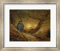 Two Men Observing the Moon, 1819-1820 Fine Art Print