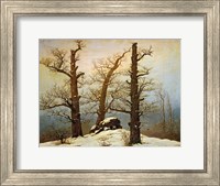 Megalithic Cairn in the Snow, c. 1820 Fine Art Print