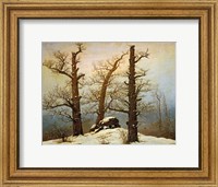 Megalithic Cairn in the Snow, c. 1820 Fine Art Print