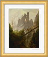 Mountain Landscape (Felsenlandschaft im Elbsandsteingebirge), c 1822-1823 Fine Art Print