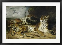 A Young Tiger Playing with its Mother, 1830 Fine Art Print