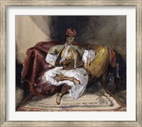 Oriental Man Seated on a Divan with a Narghile, c. 1824-1825 Fine Art Print