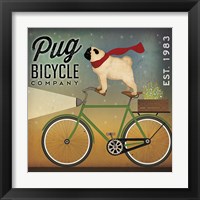 Pug on a Bike Framed Print