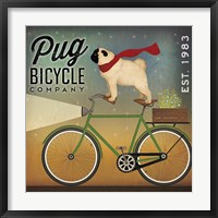 Pug on a Bike Framed Print