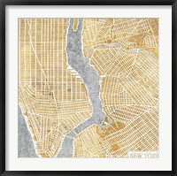 Gilded New York  Map Fine Art Print