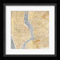 Gilded New York  Map Fine Art Print