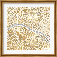 Gilded Paris Map Fine Art Print