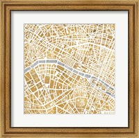 Gilded Paris Map Fine Art Print