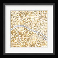 Gilded Paris Map Fine Art Print