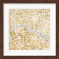 Gilded Paris Map Fine Art Print