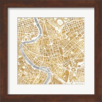 Gilded Rome Map Fine Art Print