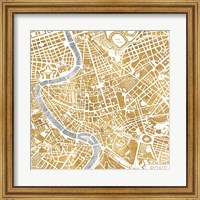 Gilded Rome Map Fine Art Print