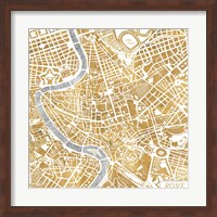 Gilded Rome Map Fine Art Print