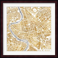 Gilded Rome Map Fine Art Print