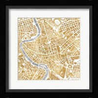 Gilded Rome Map Fine Art Print