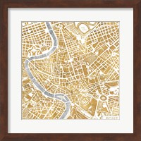 Gilded Rome Map Fine Art Print