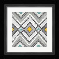 Chevron Tile Black/White II Framed Print