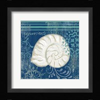 Navy Blue Spa Shells I Fine Art Print